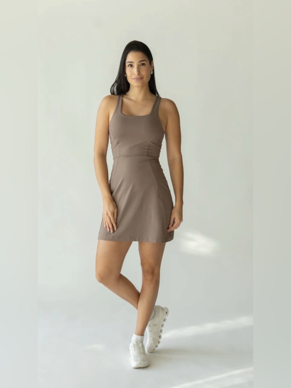 Mauve Taupe Strappy Tank Dress